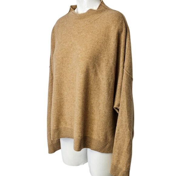 Anthropologie Pilcro The Alani 100% Cashmere Mock-Neck Sweater, Honey, Size XL - Picture 9 of 10